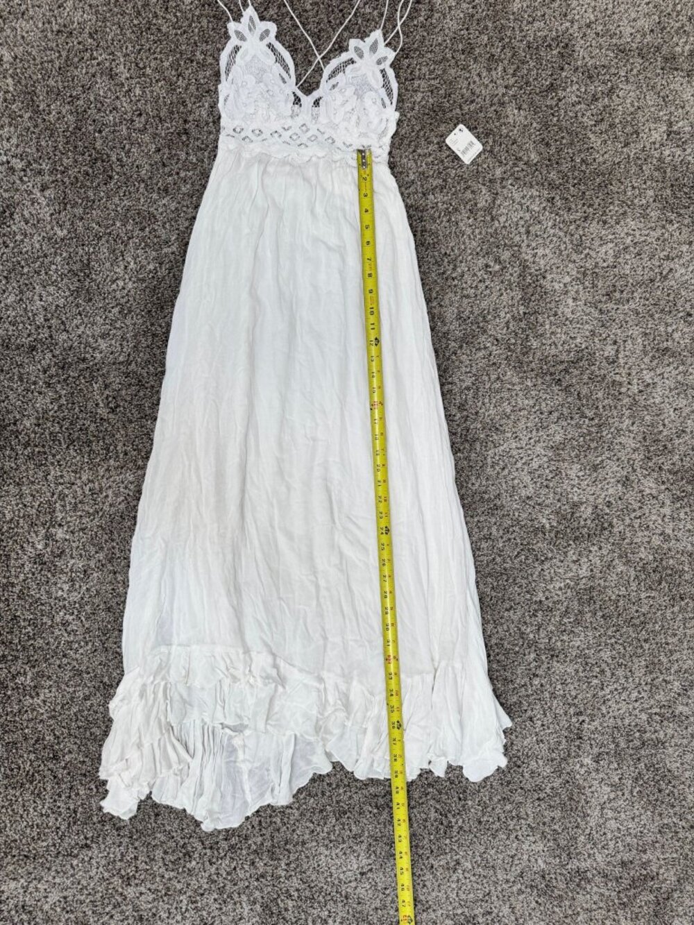 Free People Intimately White Lace Boho Maxi Dress Open Back Size S NWT - Picture 8 of 12